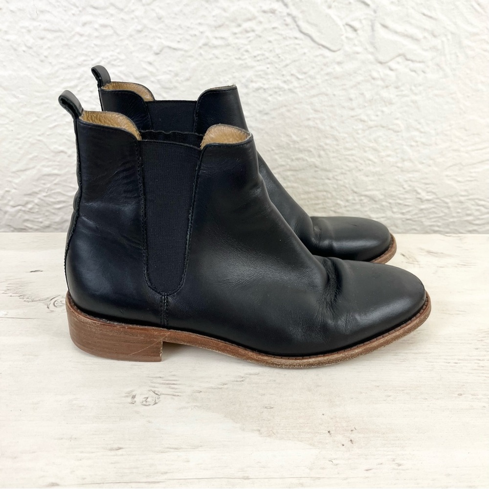 Sezane Boots Black Leather Chelsea 37 6